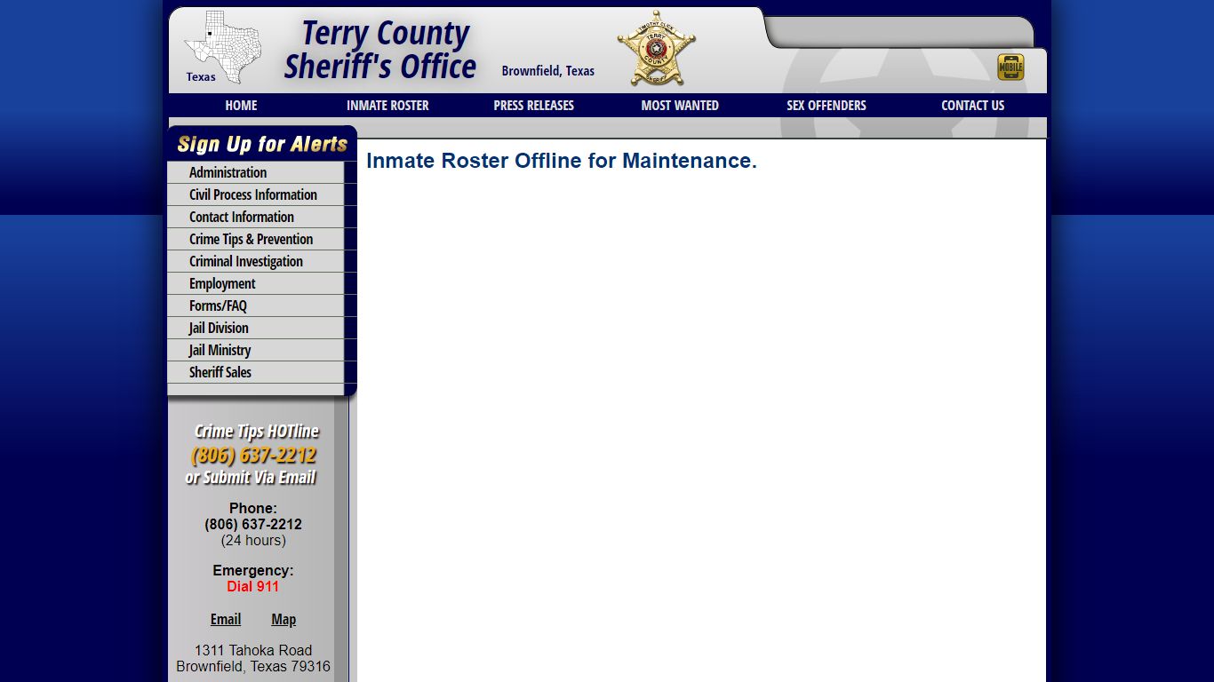 Inmate Roster - Terry County TX Sheriff's Office